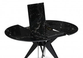 Стол стеклянный Рикла 110(150)х110х76 черный мрамор / черный в Перми - perm.mebel24.online | фото 4