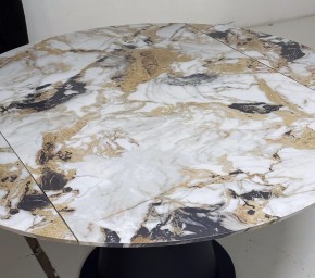 Стол TERAMO 135 GLOSS GRAND JADE SOLID CERAMIC, керамика, поворотн.механизм / Черный каркас, ®DISAUR в Перми - perm.mebel24.online | фото 4