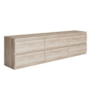 Тумба КАСТОР длинная с шестью ящиками, цвет Дуб Сонома в Перми - perm.mebel24.online | фото