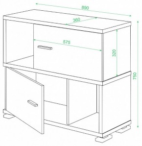 Тумба комбинированная Домино СБ-30/2 в Перми - perm.mebel24.online | фото 2