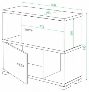 Тумба комбинированная СБ-30/2 в Перми - perm.mebel24.online | фото 2