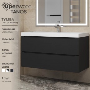 Тумба под раковину Uperwood Tanos 100 см, подвесная, черная матовая в Перми - perm.mebel24.online | фото 3