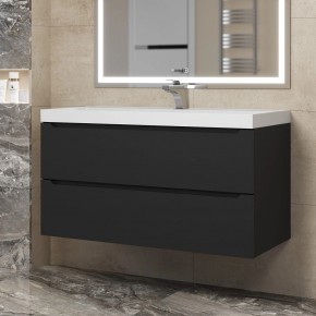Тумба под раковину Uperwood Tanos 100 см, подвесная, черная матовая в Перми - perm.mebel24.online | фото 8