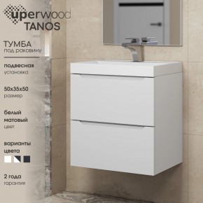 Тумба под раковину Uperwood Tanos 50 см, подвесная, белая матовая в Перми - perm.mebel24.online | фото 6