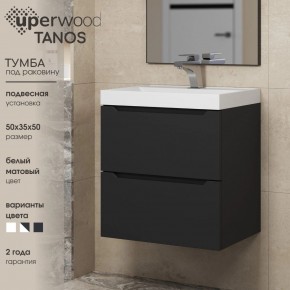 Тумба под раковину Uperwood Tanos 50 см, подвесная, черная матовая в Перми - perm.mebel24.online | фото 4