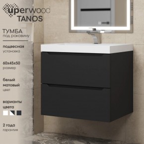 Тумба под раковину Uperwood Tanos 60 см, подвесная, черная матовая в Перми - perm.mebel24.online | фото 3