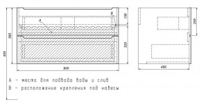 Тумба под раковину Uperwood Tanos 90 см, подвесная, белая матовая в Перми - perm.mebel24.online | фото 3