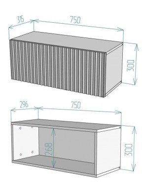 Тумба подвесная под ТВ LINES MTV1-MA 750 Темно-серый (Графит-M 10.1.25) в Перми - perm.mebel24.online | фото 2