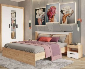 Тумба прикроватная Адель дуб крафт золотой/белый в Перми - perm.mebel24.online | фото 3