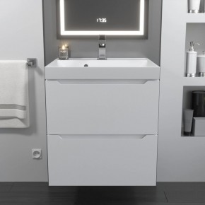 Тумба с раковиной Uperwood Tanos 50 см, подвесная, белая матовая в Перми - perm.mebel24.online | фото 10