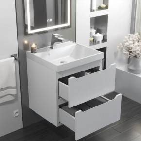 Тумба с раковиной Uperwood Tanos 50 см, подвесная, белая матовая в Перми - perm.mebel24.online | фото 11