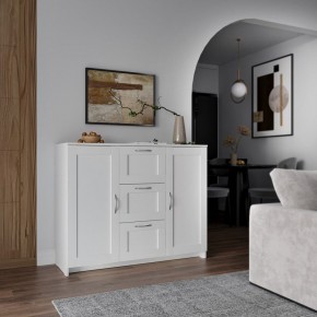 Тумба СИРИУС двухдверная с тремя ящиками, цвет белый в Перми - perm.mebel24.online | фото 4