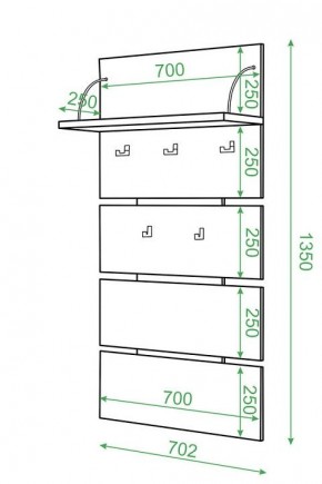 Вешалка настенная Домино нельсон СТ-50 в Перми - perm.mebel24.online | фото 2