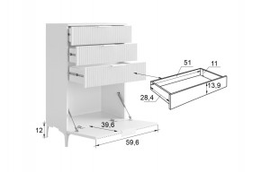 ЗЕФИР Гостиная К1 (белое дерево/белый муар) в Перми - perm.mebel24.online | фото 3